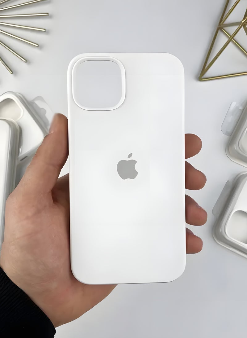 Silicone Case for iPhone 15 – Soft-Touch Shockproof Slim Protective Cover with Soft Inner Lining, Camera Protection & Anti-Slip Grip - White - Image 3