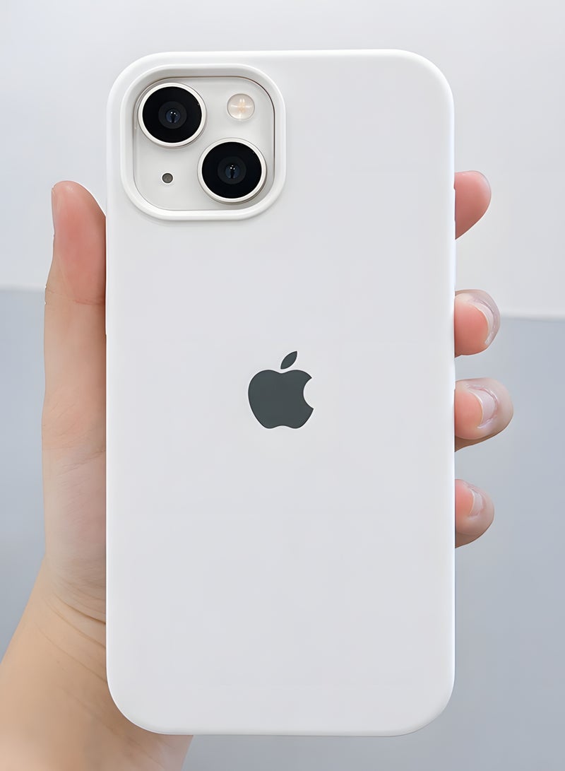 Silicone Case for iPhone 15 – Soft-Touch Shockproof Slim Protective Cover with Soft Inner Lining, Camera Protection & Anti-Slip Grip - White - Image 1