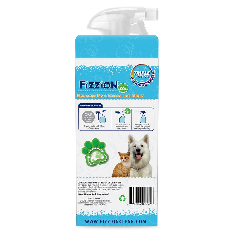 Fizzion Pet Stain and Odor Remover 23 ounce Empty Spray Bottle with 2 Refills - Image 2