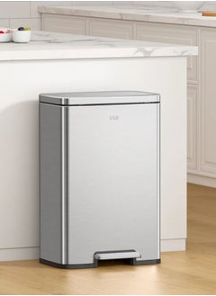 EKO EKO Madison 30L Brushed Steel Trash Can, Kitchen Trash Can, Heavy Duty Pedal Trash Can, Bathroom Trash Can, Soft Close, Trash Cans, Bathroom Trash Cans  - Image 2