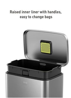 EKO EKO Madison 30L Brushed Steel Trash Can, Kitchen Trash Can, Heavy Duty Pedal Trash Can, Bathroom Trash Can, Soft Close, Trash Cans, Bathroom Trash Cans  - Image 5