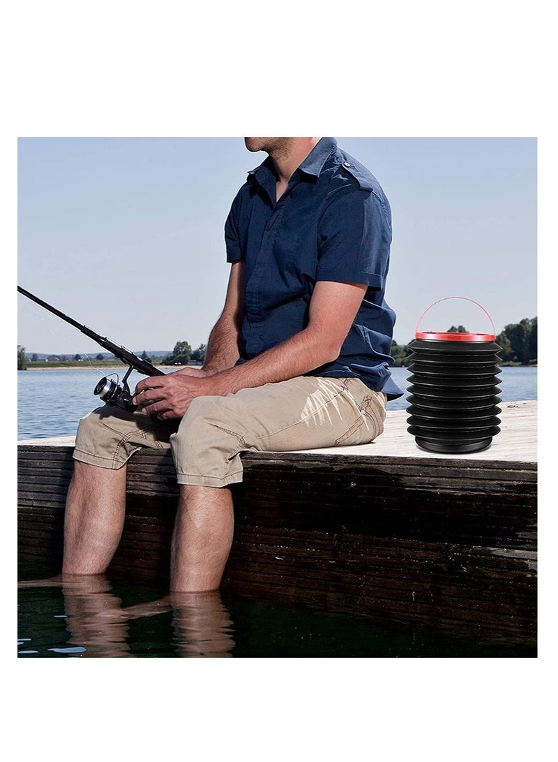 Excefore Car Trash Can with Lid, Small Plastic 4L Car Trash Bin with Lid, Folding Car Trash Bin, Car Trash Bin, Waterproof Foldable Car Trash Bin for Car Interior, Outdoor, Camping(Black) - Image 5