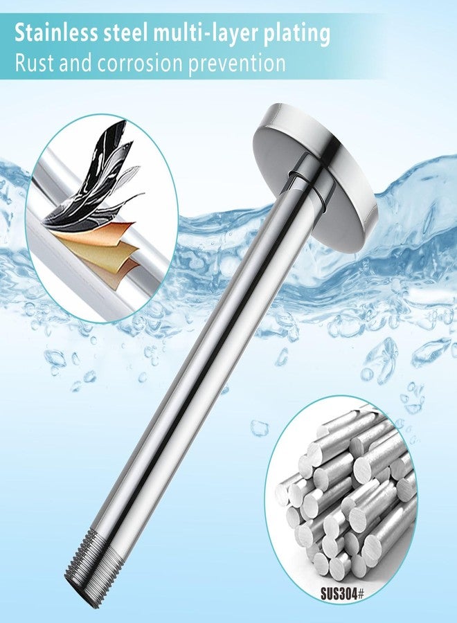 Nuodan 12 Inches Shower Arm with Flange, Replacement of Ceiling Mounted Straight Arm, Suitable For Fixed High Pressure Rain Showerhead and Rainfall Shower Head, Chrome - Image 3