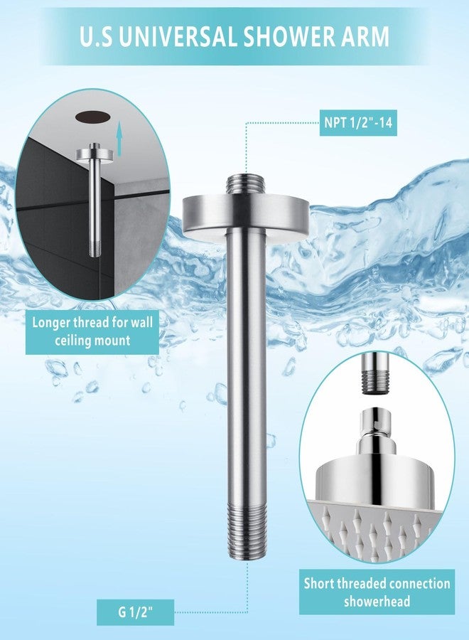 Nuodan 12 Inches Shower Arm with Flange, Replacement of Ceiling Mounted Straight Arm, Suitable For Fixed High Pressure Rain Showerhead and Rainfall Shower Head, Chrome - Image 5
