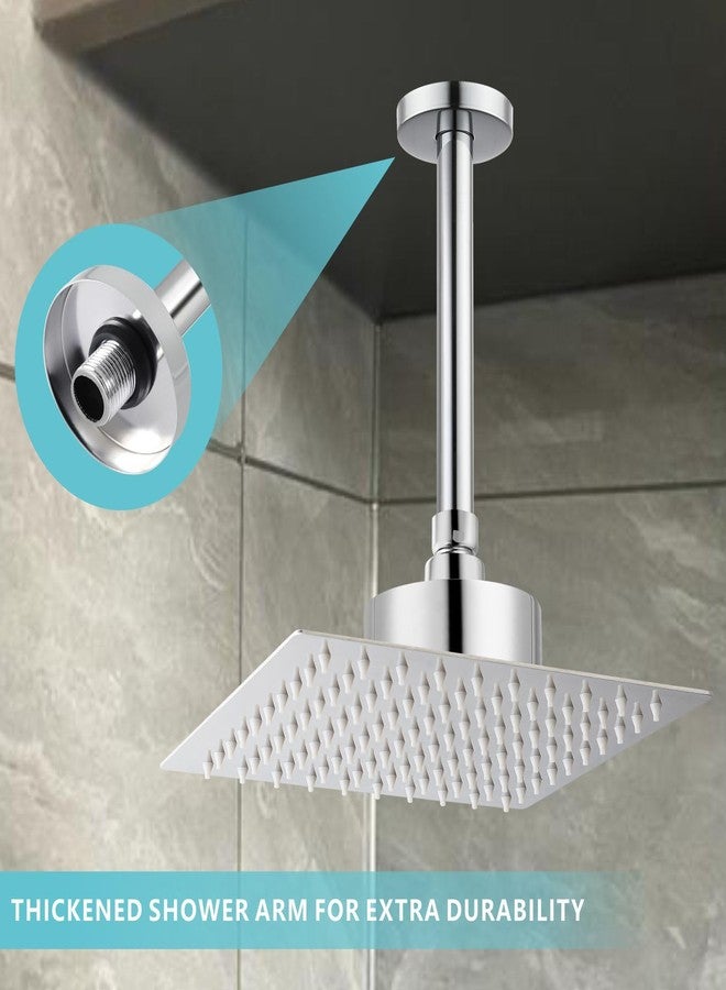 Nuodan 12 Inches Shower Arm with Flange, Replacement of Ceiling Mounted Straight Arm, Suitable For Fixed High Pressure Rain Showerhead and Rainfall Shower Head, Chrome - Image 4