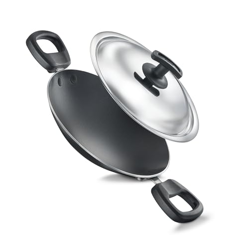 Judge By Prestige Everyday Appachatty with Lid 0.8 L Capacity 20 Cm Diameter (Aluminium|Non-Stick), Black - Image 1