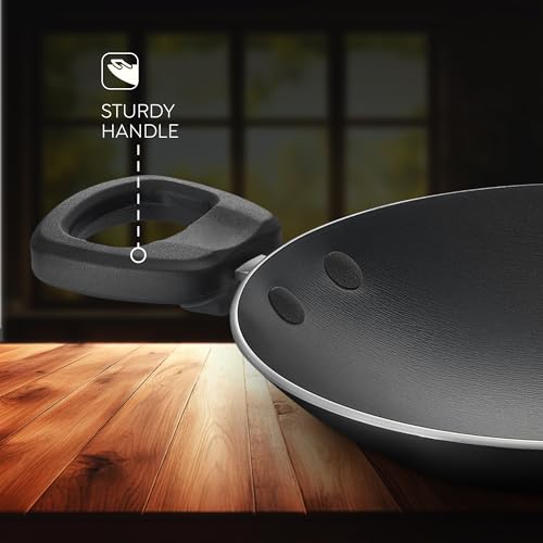 Judge By Prestige Everyday Appachatty with Lid 0.8 L Capacity 20 Cm Diameter (Aluminium|Non-Stick), Black - Image 5