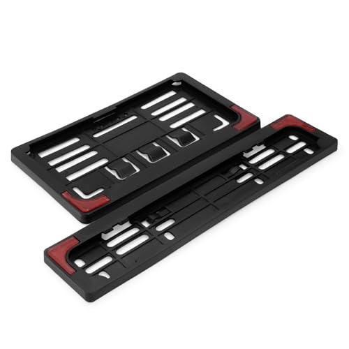 Haran Front & Rear Bike and Scooter Number Plate Frame with Protector (Black) - Image 1