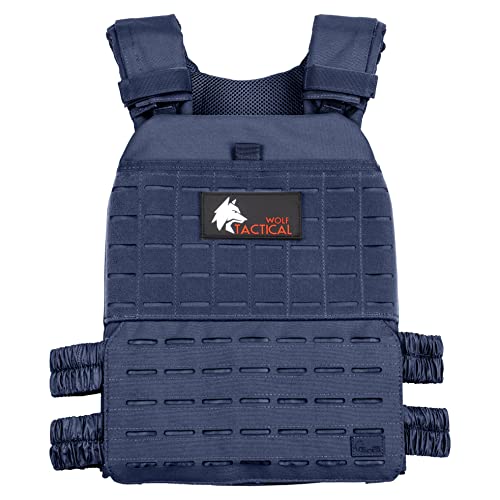 Wolf Tactical Adjustable Weighted Vest for Men & Women - Rucking, Workout, Running, Walking & CrossFit Weight Vest for Strength Training & Fitness (Blue) - Image 1