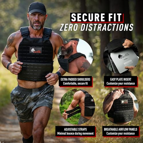 Wolf Tactical Adjustable Weighted Vest for Men & Women - Rucking, Workout, Running, Walking & CrossFit Weight Vest for Strength Training & Fitness (Blue) - Image 4