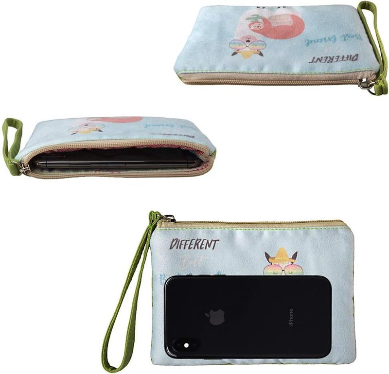 Rantanto Small Cute Cash Coin Purse, Canvas Change Purse, Kawaii Coin Pouch With Handle Christmas Gift For Women Teenager Girls (BG0018-1 Sloth And Llama Best Friends) - Image 4