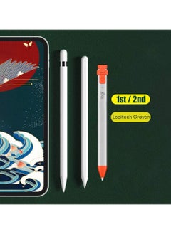 Generic أطراف قلم رصاص ناعمة مزدوجة - لقلم Apple Pencil من الجيل الأول والجيل الثاني من iPad ورؤوس أقلام الرصاص وأقلام التلوين (أبيض)  - Image 4