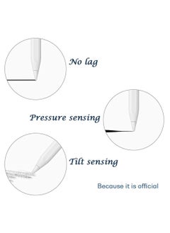 Generic أطراف قلم رصاص ناعمة مزدوجة - لقلم Apple Pencil من الجيل الأول والجيل الثاني من iPad ورؤوس أقلام الرصاص وأقلام التلوين (أبيض)  - Image 5