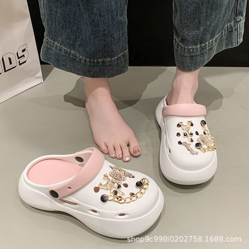 Croc Shoes Women'S Summer Sandals And Slippers, Two-Wear, Two-In-One, Non-Slip, Dual-Purpose, Can Drive, Waterproof And Odor-Proof - Image 3