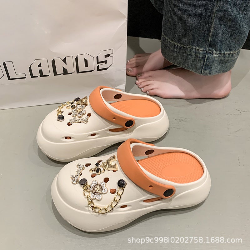 Croc Shoes Women'S Summer Sandals And Slippers, Two-Wear, Two-In-One, Non-Slip, Dual-Purpose, Can Drive, Waterproof And Odor-Proof - Image 4