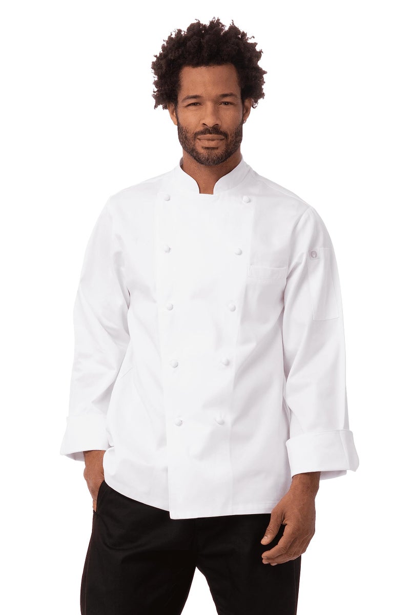Chef Works Men's Henri Executive Chef Coat, White, 34 - Image 1