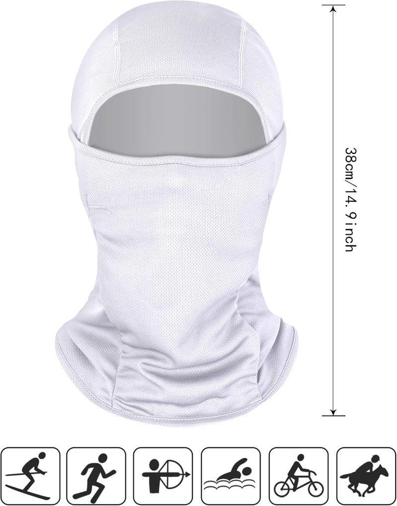 3 Pieces Summer Balaclava Sun Protection Face Mask - Breathable Long Neck Cover (Grey, Black, White) - Image 3