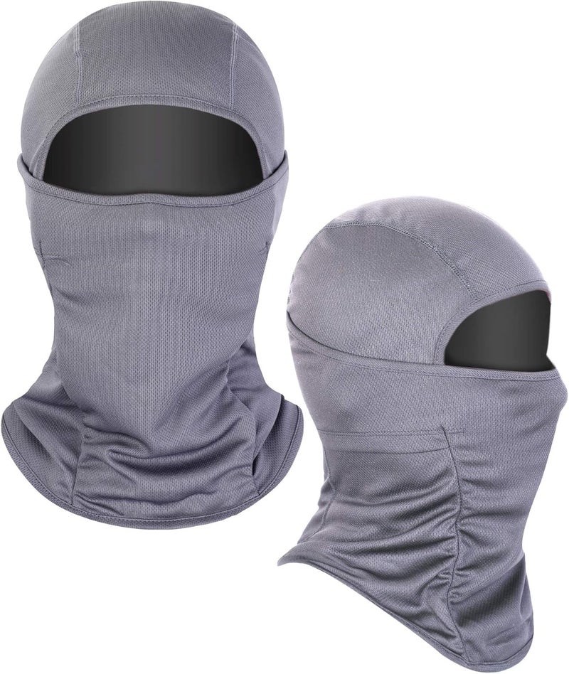 3 Pieces Summer Balaclava Sun Protection Face Mask - Breathable Long Neck Cover (Grey, Black, White) - Image 4