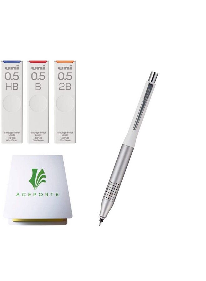 Kuru Toga Advance Upgrade Model 0.5Mm White Body + Hb B 2B Refills Sticky Notes Value Set - Image 1