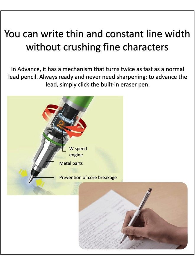 Kuru Toga Advance Upgrade Model 0.5Mm White Body + Hb B 2B Refills Sticky Notes Value Set - Image 4