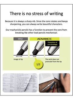 Kuru Toga Advance Upgrade Model 0.5Mm White Body + Hb B 2B Refills Sticky Notes Value Set  - Image 3