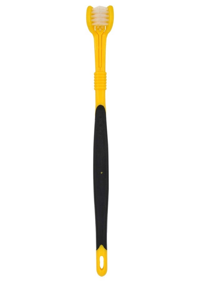 OperSeven Dog Toothbrushs, 2pcs Blue Yellow, Suitable for Adult Dogs, Three Sided Design for Easy Teeth Cleaning - Image 3