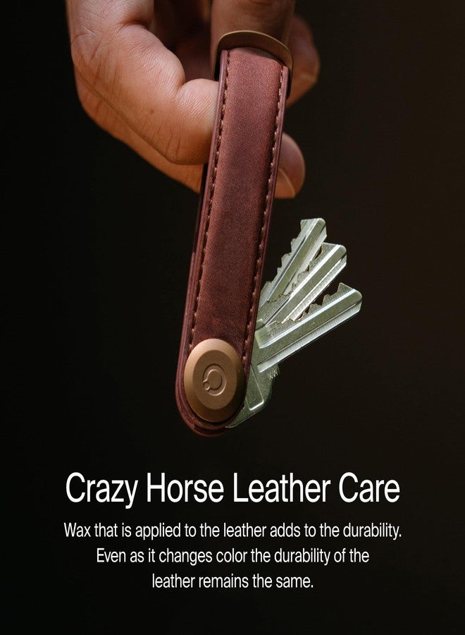 Orbitkey Crazy Horse Leather Key Organizer | Holds up to 7 Keys, Oak Brown - Image 4