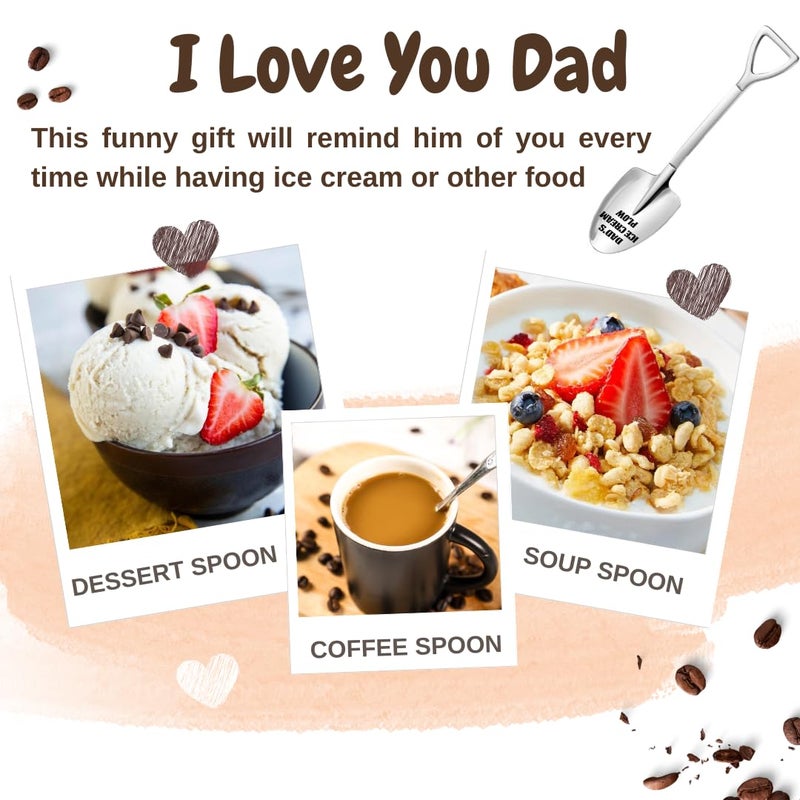 LLESCA Personalized Dad's Ice Cream Shovel - Funny Engraved Stainless Steel Fathers Day Gift - Image 4
