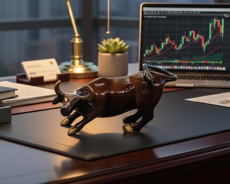 ESPLANADE Brass Charging Bull Wall Street Bowling Green Bull - 5 Inches - Image 2