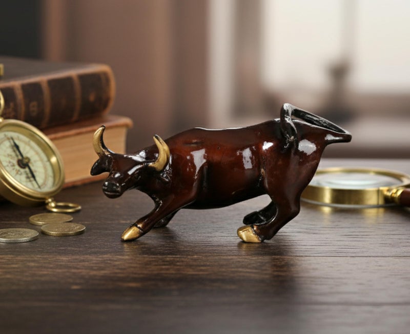 ESPLANADE Brass Charging Bull Wall Street Bowling Green Bull - 5 Inches - Image 3
