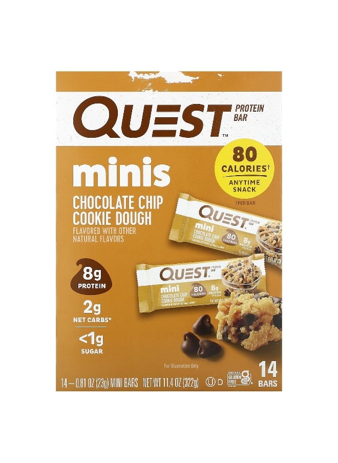 QUEST NUTRITION Quest Nutrition, Protein Bar, Minis, Chocolate Chip Cookie Dough, 14 Bars, 0.81 oz (23 g) Each 