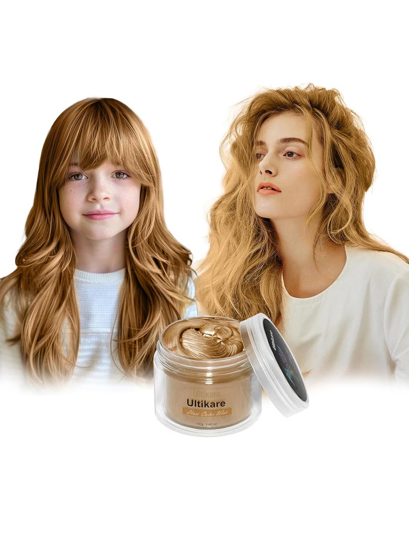 Ultikare Ultikare Kids Color Hair Wax Brown Temporary Hair Color Kids Hair Gel Hair Dye Cream Washable Natural Hair Paint Wax Hairstyle Halloween Cosplay Party Christmas Gift Girls Boys 34 Fl Oz 