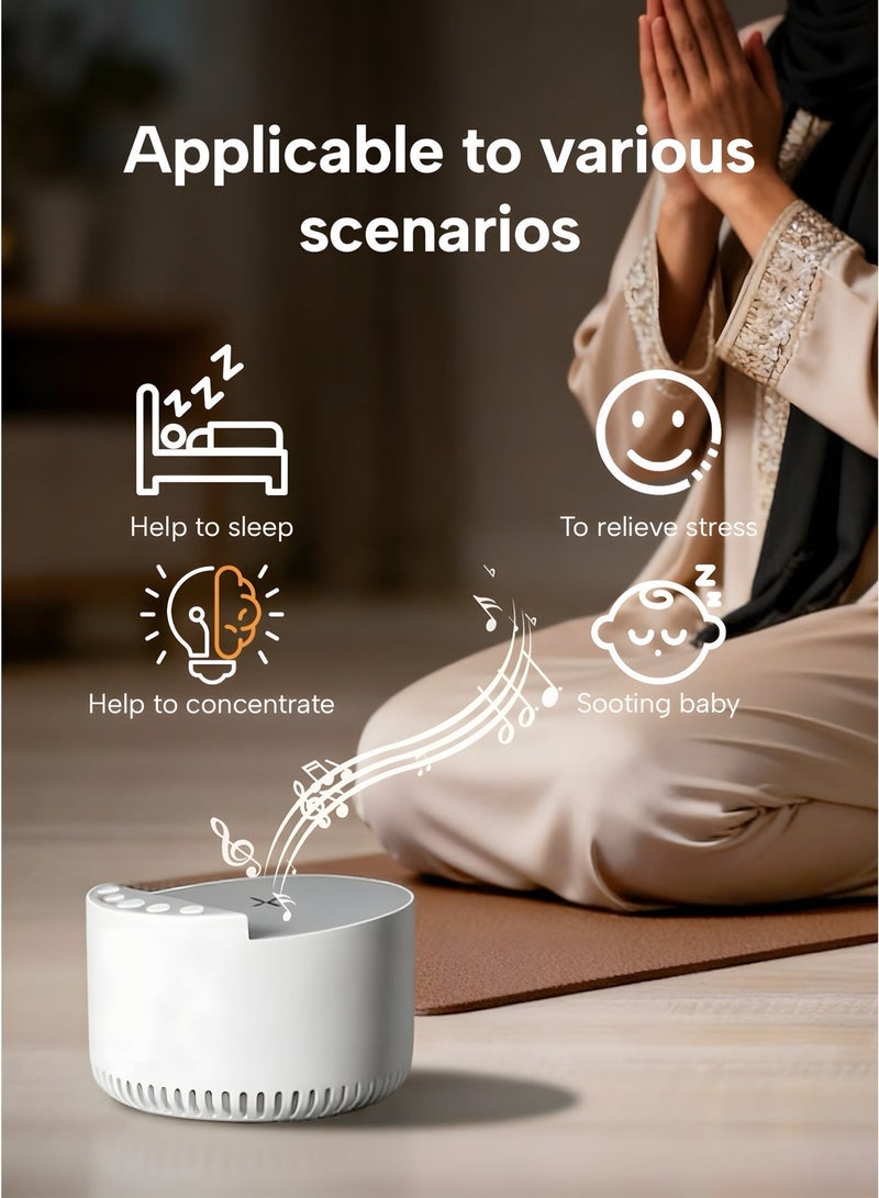 White Noise Machine with Wireless Charger & Bluetooth Speaker, Sleep Sound Machine with 6 Soothing Sounds, Night Light, 3 Timer Modes for Baby, Adults, Home, Office & Travel - Image 2