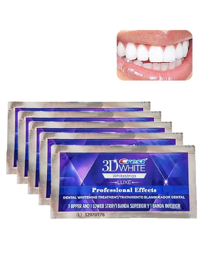 Crest 5 Pairs 10 Piece 3D Whitestrips LUXE Professional Effects Advanced Seal, 3D Teeth Whitening Kit, Dental Whitening Treatment, Home Dental Whitening Kit, Oral Hygiene Care Strip - Image 1