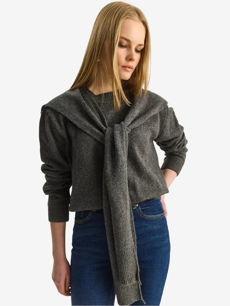 LUCCI Regular Fit Crew Neck Ribbed Sweater