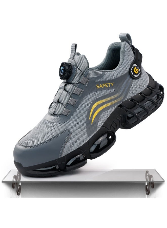 NIBEMINENT Work Shoes Men Anti Odor Lightweight Breathable Safe Lntelligent Buckle Anti Smashing Anti Piercing Labor Protection Shoes - Image 1
