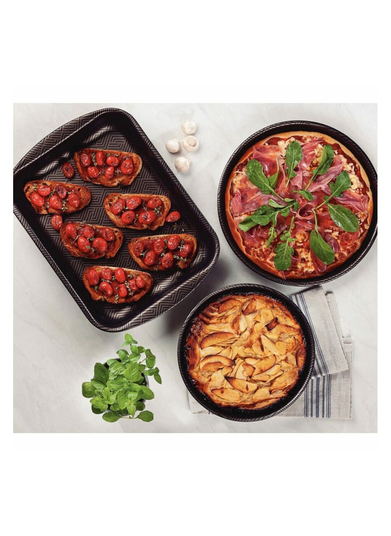 TRAMONTINA TRAMONTINA Paris 3 Pieces Black Aluminum Roasting Pan Set with Interior and Exterior Starflon Max PFOA Free Nonstick Coating  - Image 2