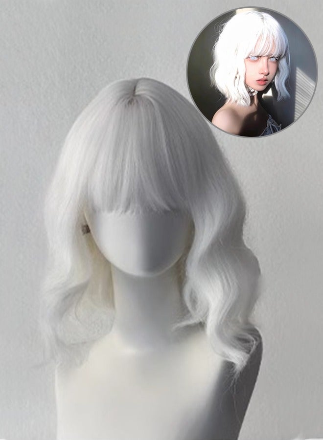 Snowdrift Lolita Wig - Vintage French Maid Bob with Baby Doll Bangs & Adjustable Fit (Cosplay/Alice Style) - Image 1