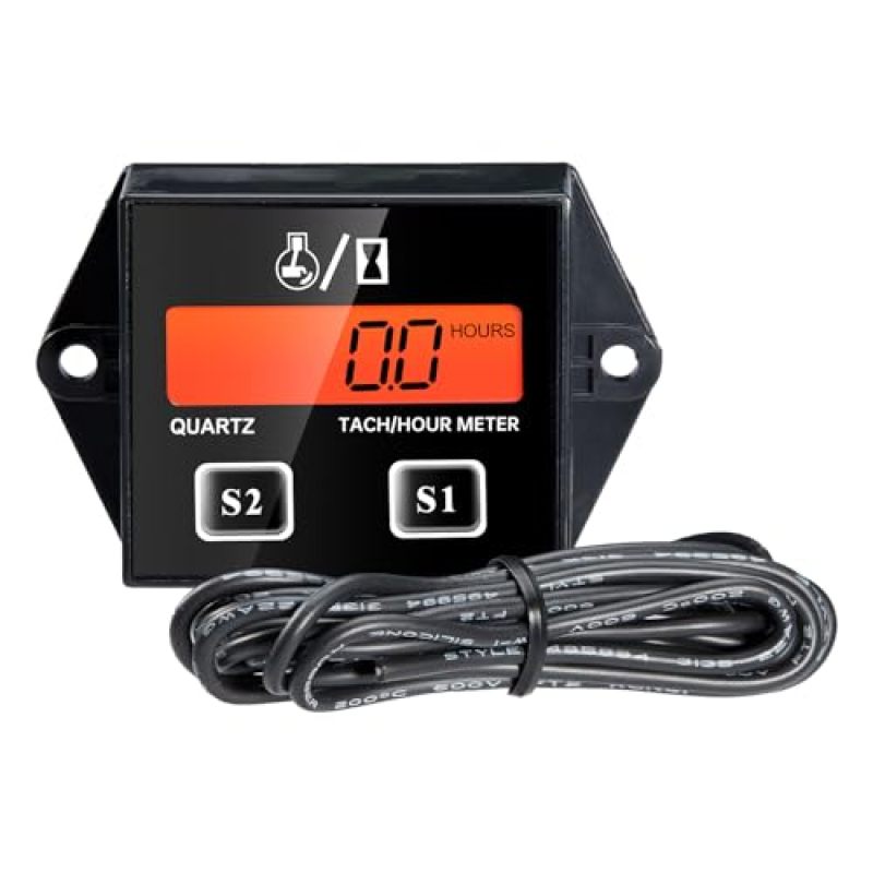 مقياس RPM رقمي بشاشة LCD مضيئة للمحركات الصغيرة - عداد دورات حثي دقيق من 10 إلى 30600 دورة في الدقيقة - إنذارات توقيت الصيانة لضبط المناشير الجنزيرية وجزازات العشب - Image 1