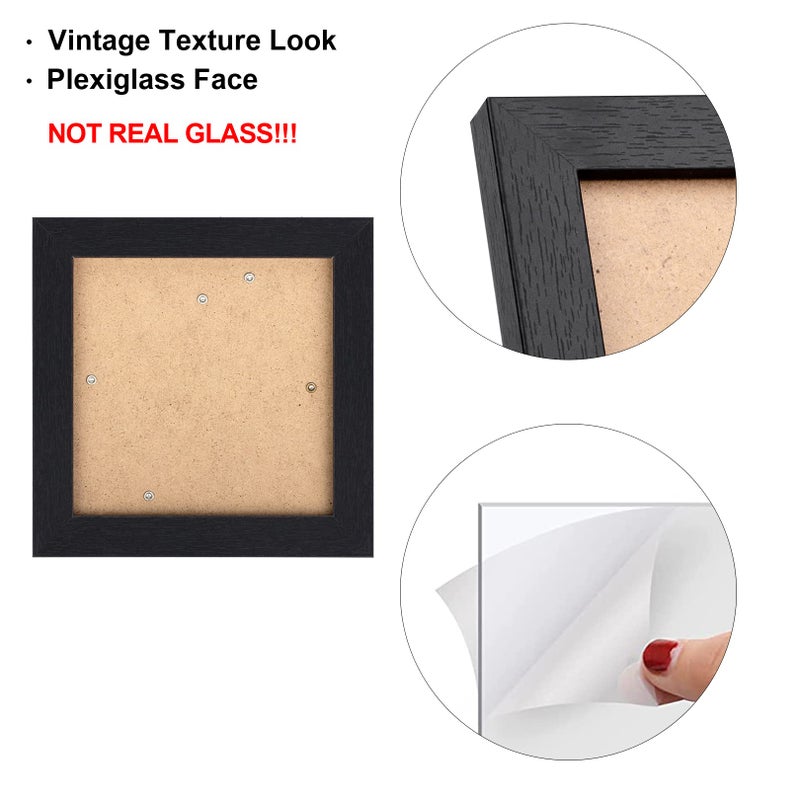 TOFOREVO Picture Frames 4x4 Set of 2 Black Wood Grain Photo Frame for Gallery Wall Mounting or Tabletop Display - Image 5