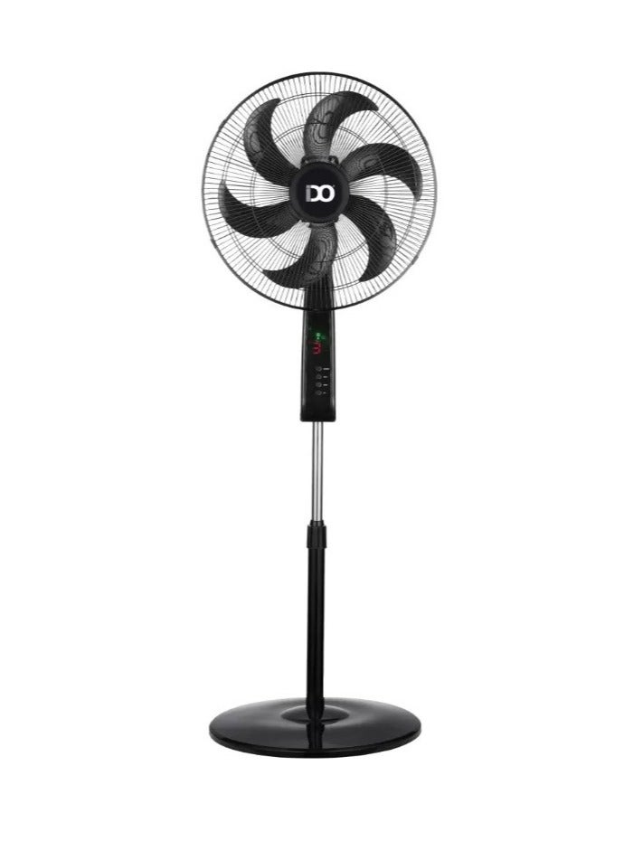 ايدو مروحة ايدو ستاند مع ريموت كنترول 18 بوصة 75 واط 3 سرعات 6 شفرات قوية اسود SF18RC-BK - Image 1