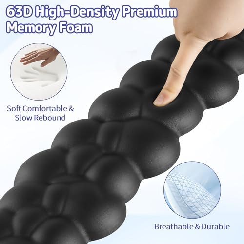Sushret Cloud Wrist Rest Keyboard, Cloud Keyboard Wrist Pad Set with PU Leather Memory Foam, Cute Arm Rest for Palm Support, PC/Gaming Desk Accessories/Office Setup/Computer Hand Cushion - Black - Image 4