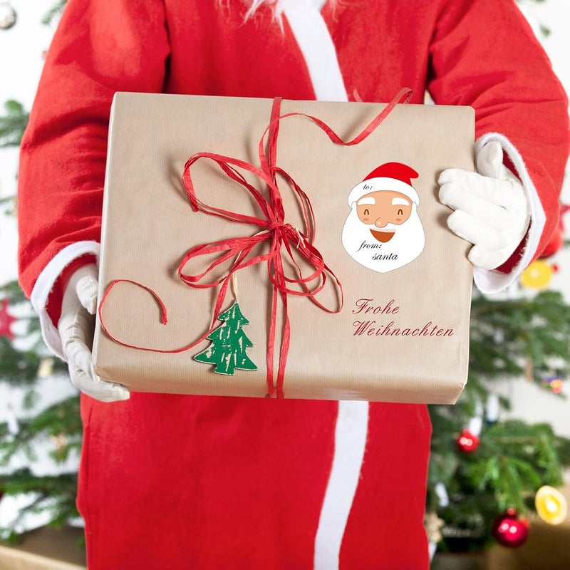 كلاراكو 30 ورقة 240 قطعة من ملصقات سانتا تاغ لهدايا عيد الميلاد، ملصقات اسم ذاتية اللصق، ملصق سانتا تاغ لطيف لعيد الميلاد، تغليف هدايا العطلات، هدايا الحفلات () - Image 5