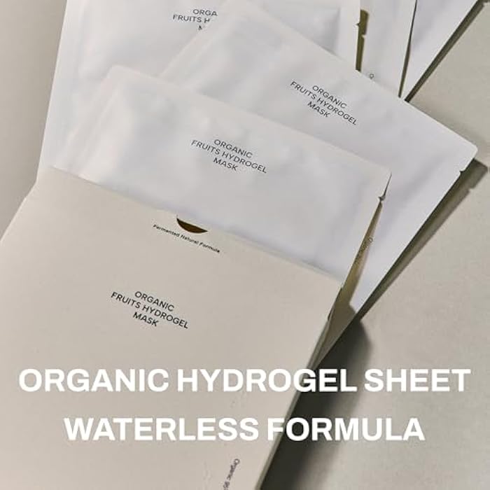 Whamisa Organic Fruits Hydrogel Facial Sheet Mask - Yuja, Hydration, Deep Moisture, Skin Care, Skin Elasticity, Acne Mask, Pore Care, Fermentation (5 PCS/Pack) - Image 3