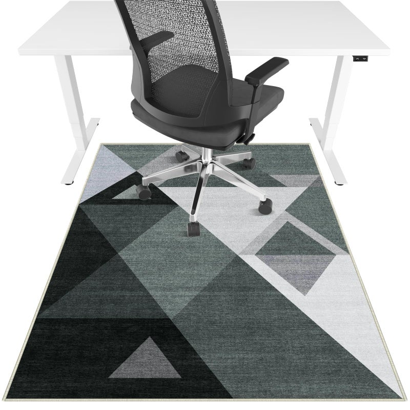 Lreedy Office Chair Mat for Hardwood Floor Tile Floor36X 48 Heavy Duty Desk Chair Mat for Hard Floors Under Desk Rug for Rolling Computer ChairAnti SlipLow Pile Carpet ProtectorTriangle - Image 2