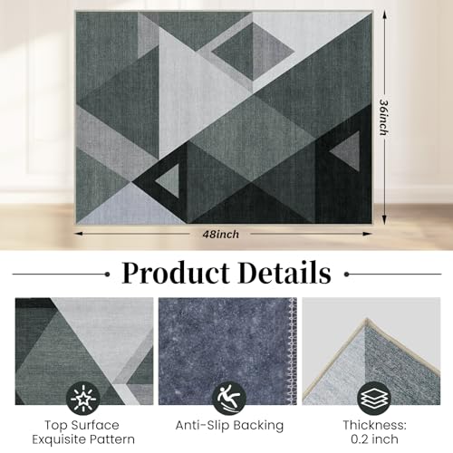 Lreedy Office Chair Mat for Hardwood Floor Tile Floor36X 48 Heavy Duty Desk Chair Mat for Hard Floors Under Desk Rug for Rolling Computer ChairAnti SlipLow Pile Carpet ProtectorTriangle - Image 3