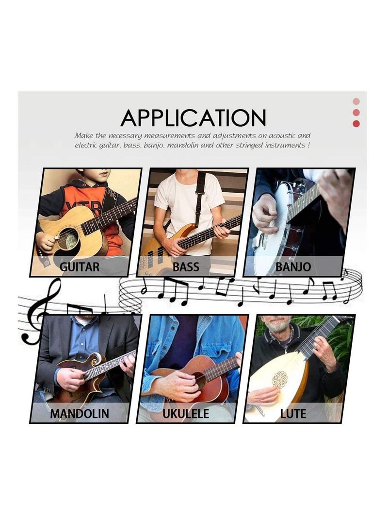 Generic 26-in-1 Complete Guitar Repairing Tool Kit for Guitar Ukulele Bass Mandolin Banjo Cleaning Maintenance Accessories Set with Carry Case Organizer Action Ruler Gauge Measuring Tool  - Image 3