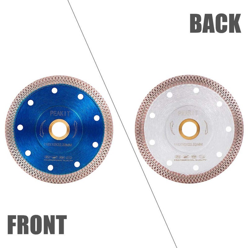 PEAKIT Fast Diamond Saw Blade 4.5 Inch 5 Pack Tile Grinder Blade for Ceramics Porcelain Granite Marble Dry Wet Tile Cutter - Image 3