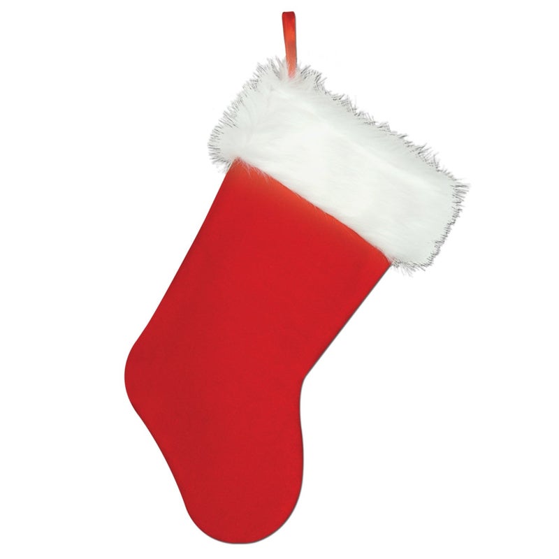 Beistle Plush Christmas Stocking Party Accessory (1 count) (1/Pkg) - Image 1