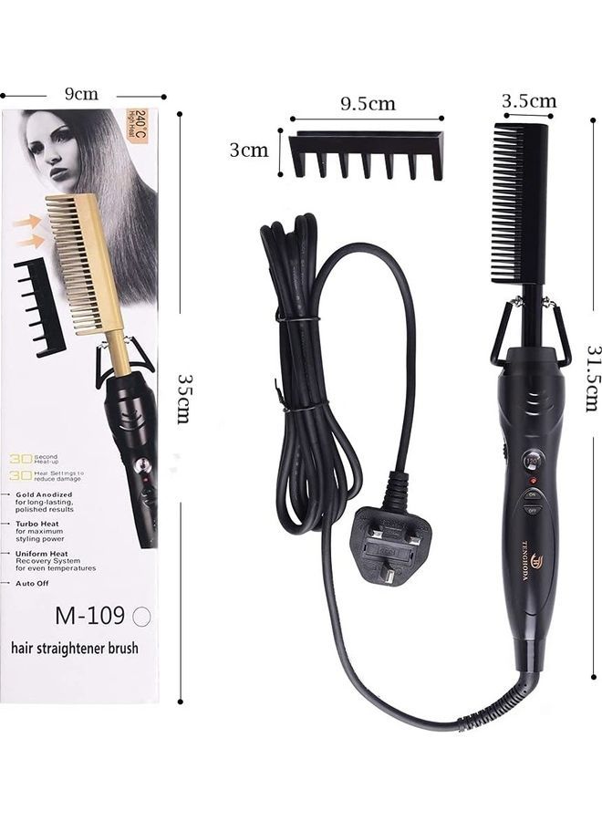 NIBEMINENT Professional Hair Straightener Comb Black - Image 4